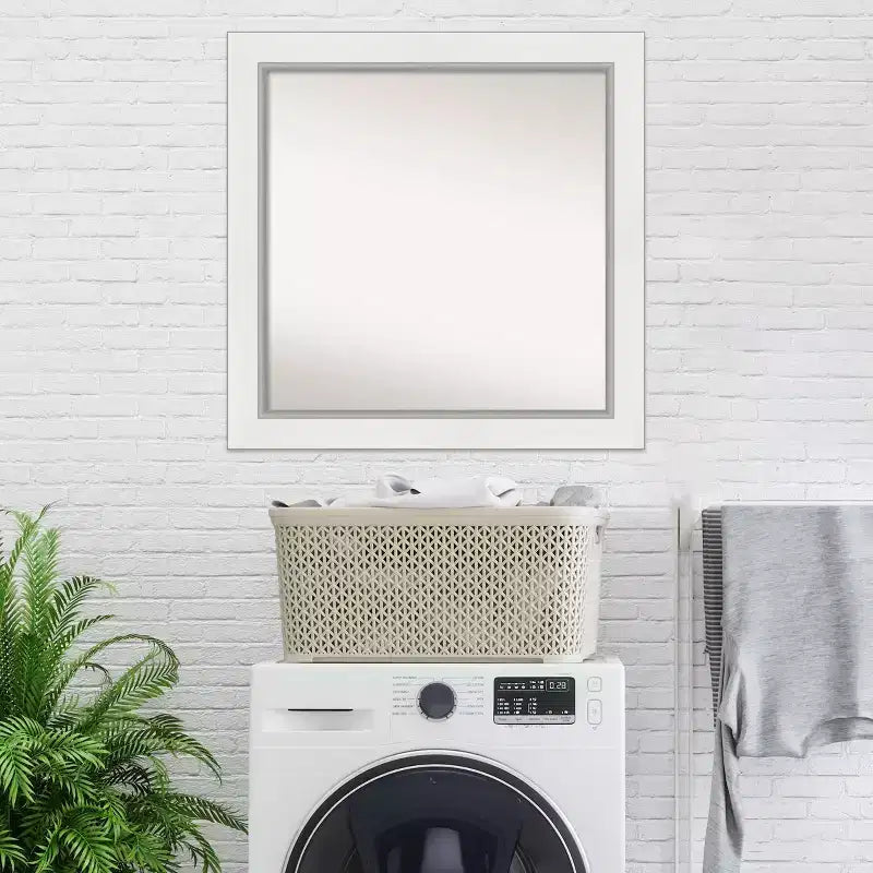 Specchio da parete 81 x 81 cm senza bordo smussato - Quadrato moderno, include accessori per il montaggio