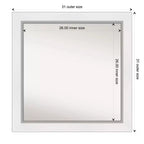 Specchio da parete 81 x 81 cm senza bordo smussato - Quadrato moderno, include accessori per il montaggio