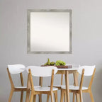 Specchio da parete quadrato 29" x 29" grigio lavato non bisellato