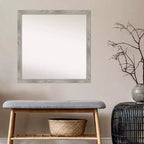 Specchio da parete quadrato 29" x 29" grigio lavato non bisellato