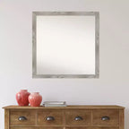 Specchio da parete quadrato 29" x 29" grigio lavato non bisellato