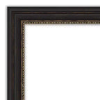 Specchio da parete stretto 42" x 31" in bronzo con finitura Accent non smussata