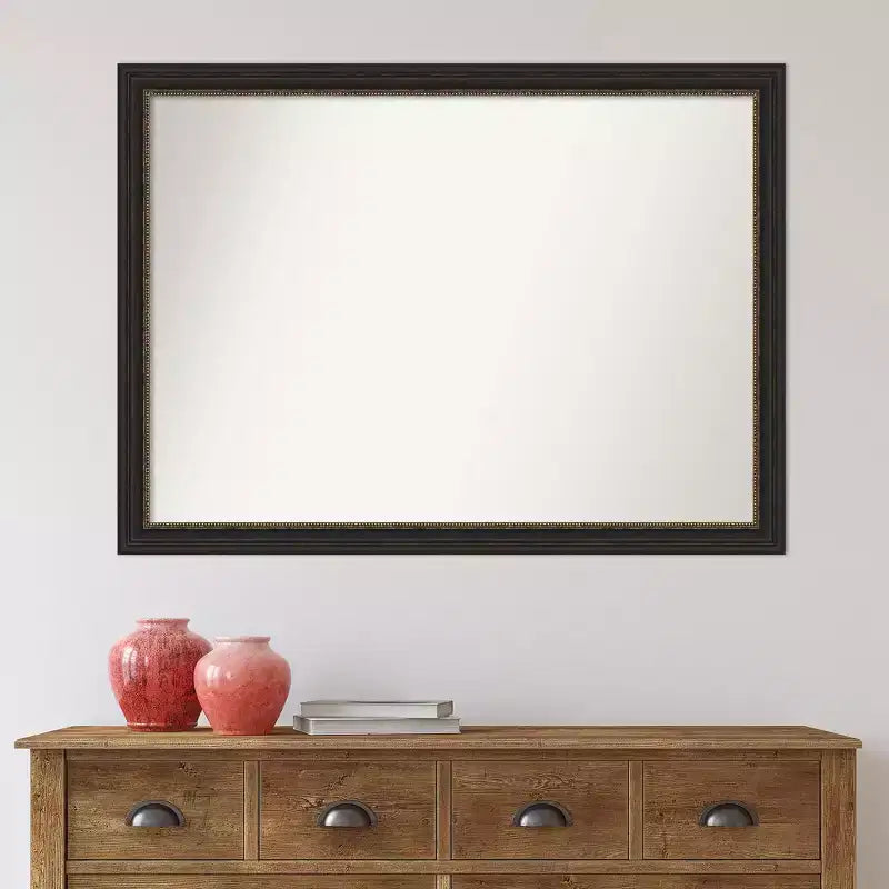 Specchio da parete stretto 42" x 31" in bronzo con finitura Accent non smussata
