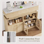 Mobile Credenza Bar da Caffè in Legno con 3 Cassetti e Ripiano Regolabile - Tavolo Buffet Contenitore per Cucina, Sala da Pranzo e Soggiorno