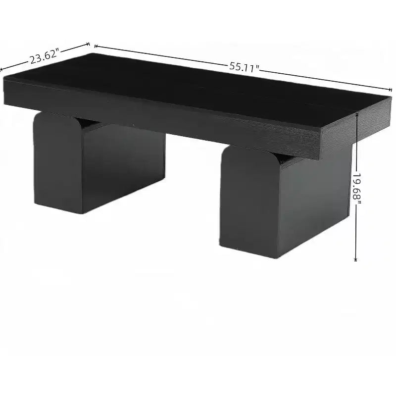 Tavolino da Caffè Rettangolare, Tavolo Centrale d'Appoggio in Legno da 55 con Gambe e Piano Rinforzati, Mobile Moderno Basso per Cocktail e Tè per Soggiorno