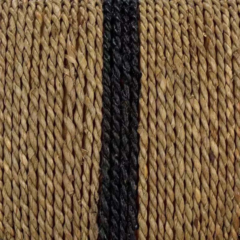 Pouf in seagrass intrecciato Liatasha - Naturale/Nero