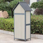Armadio da Esterno 5 x 2 FT, Mobile Contenitore in Legno con Chiusura a Chiave, Tettoia da Giardino con Telaio in Metallo e Ripiani Regolabili, Casetta di Stoccaggio di Grande Capacità per Patio