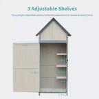 Armadio da Esterno 5 x 2 FT, Mobile Contenitore in Legno con Chiusura a Chiave, Tettoia da Giardino con Telaio in Metallo e Ripiani Regolabili, Casetta di Stoccaggio di Grande Capacità per Patio