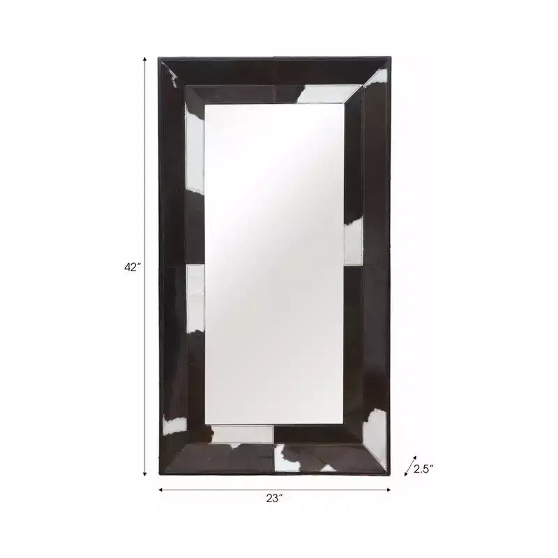 Specchio moderno a figura intera con cornice effetto mucca - Specchi decorativi da parete per bagno, camera da letto, soggiorno o corridoio - 23, Marrone e Bianco