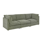 Divano componibile modulare da 355 cm con pouf contenitore, divano a nuvola a forma di U con seduta profonda 56 cm, moderno divano componibile in ciniglia per soggiorno