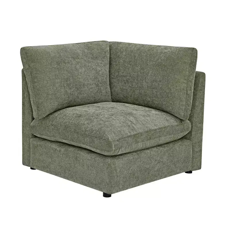 Divano componibile modulare da 355 cm con pouf contenitore, divano a nuvola a forma di U con seduta profonda 56 cm, moderno divano componibile in ciniglia per soggiorno