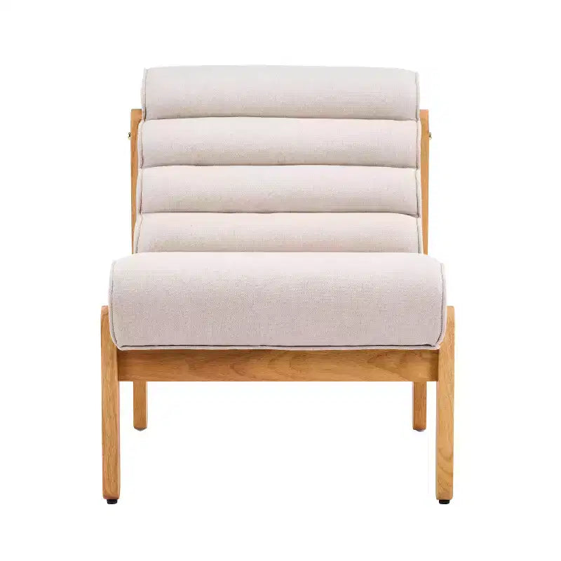 Poltrona d'accento con struttura in legno massello, seduta imbottita spessa e schienale ergonomico, poltrona moderna per soggiorno, camera da letto, angolo lettura