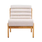 Poltrona d'accento con struttura in legno massello, seduta imbottita spessa e schienale ergonomico, poltrona moderna per soggiorno, camera da letto, angolo lettura