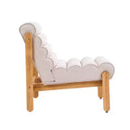 Poltrona d'accento con struttura in legno massello, seduta imbottita spessa e schienale ergonomico, poltrona moderna per soggiorno, camera da letto, angolo lettura