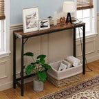 COZONY 39 Narrow Entryway Table with USB Ports, Industrial Console Table with Charging Station for Hallway Living Room