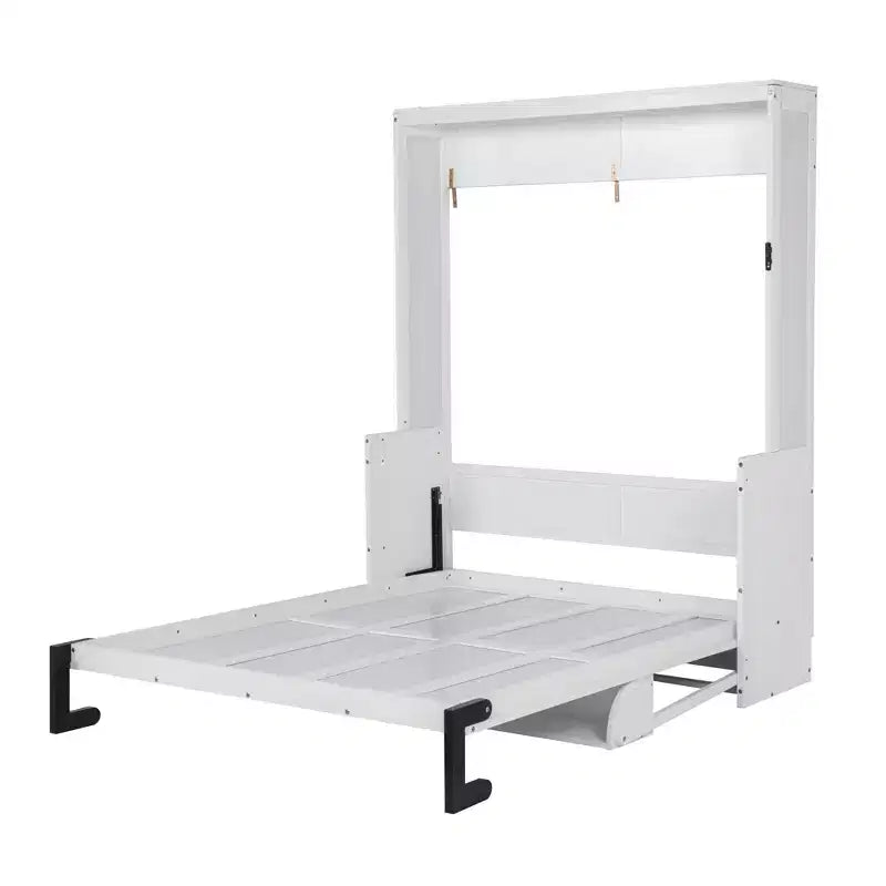Letto a scomparsa verticale Queen Size in legno, Letto a muro salvaspazio, Mobile letto a muro