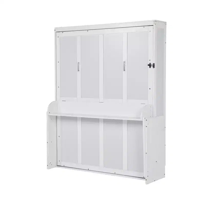 Letto a scomparsa verticale Queen Size in legno, Letto a muro salvaspazio, Mobile letto a muro