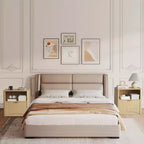 Design scanalato | Comodino in rovere da 23 pollici Comodino moderno in legno impermeabile con cassetto e contenitore Mobili da camera da letto color rovere chiaro