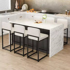 Sgabelli da Bar Altezza Bancone, Sedie da Interno in Ecopelle, Stile Mid-Century Moderno, Facili da Pulire