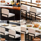 Sgabelli da Bar Altezza Bancone, Sedie da Interno in Ecopelle, Stile Mid-Century Moderno, Facili da Pulire