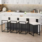 Sgabelli da Bar Altezza Bancone, Sedie da Interno in Ecopelle, Stile Mid-Century Moderno, Facili da Pulire