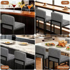 Sgabelli da Bar Altezza Bancone, Sedie da Interno in Ecopelle, Stile Mid-Century Moderno, Facili da Pulire