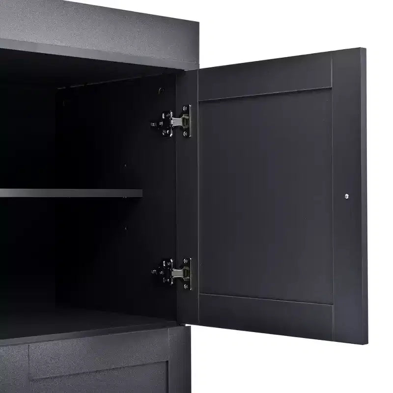 Dispensa da Cucina Autoportante da 77H, Mobile Contenitore Stile Rustico con Ripiani Regolabili, Ripiani sull'Anta, Cassetti e Portabottiglie