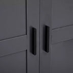 Dispensa da Cucina Autoportante da 77H, Mobile Contenitore Stile Rustico con Ripiani Regolabili, Ripiani sull'Anta, Cassetti e Portabottiglie