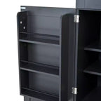 Dispensa da Cucina Autoportante da 77H, Mobile Contenitore Stile Rustico con Ripiani Regolabili, Ripiani sull'Anta, Cassetti e Portabottiglie