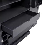 Dispensa da Cucina Autoportante da 77H, Mobile Contenitore Stile Rustico con Ripiani Regolabili, Ripiani sull'Anta, Cassetti e Portabottiglie