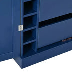 Dispensa da Cucina Autoportante da 77H, Mobile Contenitore Stile Rustico con Ripiani Regolabili, Ripiani sull'Anta, Cassetti e Portabottiglie