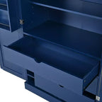 Dispensa da Cucina Autoportante da 77H, Mobile Contenitore Stile Rustico con Ripiani Regolabili, Ripiani sull'Anta, Cassetti e Portabottiglie