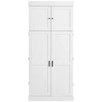 Dispensa da Cucina Autoportante da 77H, Mobile Contenitore Stile Rustico con Ripiani Regolabili, Ripiani sull'Anta, Cassetti e Portabottiglie
