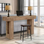 Long Sofa Table Behind Couch, 63 Farmhouse Console Table for Living Room Entryway, Wooden Hallway Table with Rustic Natural Oak Finish