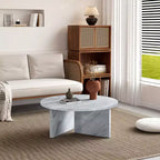 31.5 White Round MDF Coffee Table, Modern Minimalist Nordic Scratch-Resistant Table for Living Room Office Bedroom