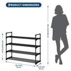 Scarpiera Sottile Regolabile con Ripiani in Tessuto Non Tessuto, Scaffale Porta Scarpe Robusto per Ingresso, Armadio e Camera da Letto