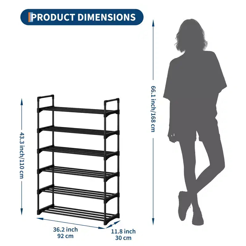 Scarpiera Sottile Regolabile con Ripiani in Tessuto Non Tessuto, Scaffale Porta Scarpe Robusto per Ingresso, Armadio e Camera da Letto