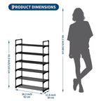 Scarpiera Sottile Regolabile con Ripiani in Tessuto Non Tessuto, Scaffale Porta Scarpe Robusto per Ingresso, Armadio e Camera da Letto