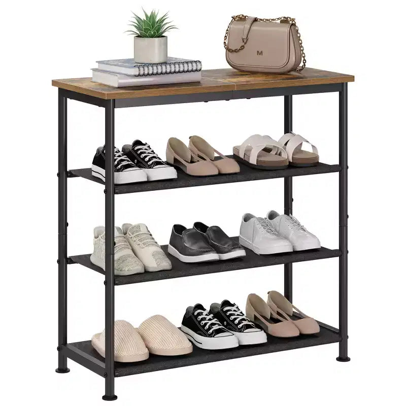 Scarpiera Sottile Regolabile con Ripiani in Tessuto Non Tessuto, Scaffale Porta Scarpe Robusto per Ingresso, Armadio e Camera da Letto