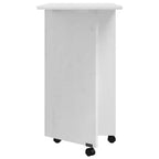 Mobiletto con ruote Bianco Legno massello di pino, Legno multistrato, Plastica