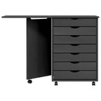 Mobiletto con ruote Bianco Legno massello di pino, Legno multistrato, Plastica