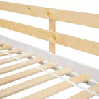 Letto a Castello con Struttura a Casetta, con Finestre e Porte, in Legno Bianco, con Scaletta di Sicurezza e Sponde Protettive
