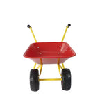 Carriola in metallo per bambini, carretto da giardino per bambini da 15 kg, carretto multiuso da cantiere con vassoio in acciaio resistente per foglie, terra, sabbia, attrezzo da giardinaggio per esterni