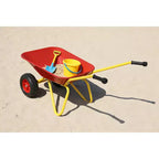Carriola in metallo per bambini, carretto da giardino per bambini da 15 kg, carretto multiuso da cantiere con vassoio in acciaio resistente per foglie, terra, sabbia, attrezzo da giardinaggio per esterni