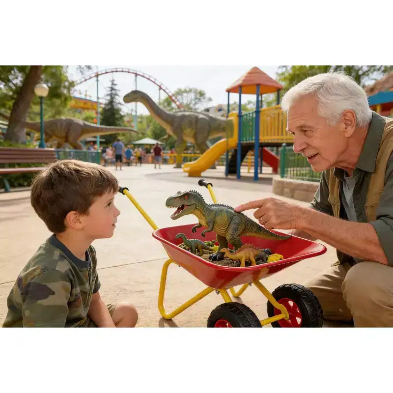 Carriola in metallo per bambini, carretto da giardino per bambini da 15 kg, carretto multiuso da cantiere con vassoio in acciaio resistente per foglie, terra, sabbia, attrezzo da giardinaggio per esterni