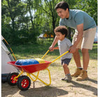 Carriola in metallo per bambini, carretto da giardino per bambini da 15 kg, carretto multiuso da cantiere con vassoio in acciaio resistente per foglie, terra, sabbia, attrezzo da giardinaggio per esterni