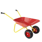 Carriola in metallo per bambini, carretto da giardino per bambini da 15 kg, carretto multiuso da cantiere con vassoio in acciaio resistente per foglie, terra, sabbia, attrezzo da giardinaggio per esterni
