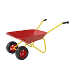 Carriola in metallo per bambini, carretto da giardino per bambini da 15 kg, carretto multiuso da cantiere con vassoio in acciaio resistente per foglie, terra, sabbia, attrezzo da giardinaggio per esterni