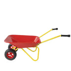 Carriola in metallo per bambini, carretto da giardino per bambini da 15 kg, carretto multiuso da cantiere con vassoio in acciaio resistente per foglie, terra, sabbia, attrezzo da giardinaggio per esterni