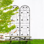 86,7 x 19,7 Graticcio da Giardino in Metallo Nero Antiruggine per Piante Rampicanti